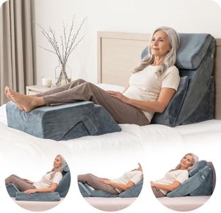 Lunix 6pcs Orthopedic Bed Wedge Pillow Set, Post Surgery Memory Foam for Back, Neck and Leg Pain Relief, Sitting Pillow, Adjustable Pillows Acid Reflux and GERD for Sleeping, Hot Cold Pack, Navy