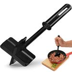 Zulay Kitchen Professional Meat Chopper & Potato Masher - Durable Non-Scratch Meat Masher Hamburger Chopper - Versatile Masher Kitchen Tool Ground Beef Chopper - Black