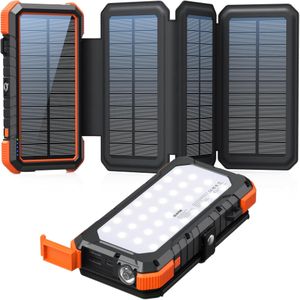 BLAVOR 20000mAh Solar Power Bank – 4 Foldable Panels, Fast Charging
