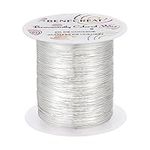 BENECREAT 24 Gauge 87 Yards Tarnish Resistant Silver Wire Jewelry Beading Wire for Beading Wrapping and Other Jewelry Craft Making