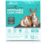 Paw Inspired Disposable Guinea Pig Cage Liners | Bamboo Charcoal Odor Controlling | Super Absorbent Liners Pee Pads for Ferrets, Rabbits, Hamsters, and Small Animals (34x24 (Critter Nation) - 12 ct)