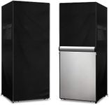 Dalema Outdoor Refrigerator Cover,600D Heavy Duty 100% Waterproof Upright Freezer Cover,Outside Stand Up Fridge Covers.Front Can Be Rolled-Up by Zippers.(Black,33" W x 33" D x 67" H)