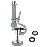 TBER Pre-rinse Spray Valve Replacement Head, Commercial Kitchen Sink Faucet Sprayer Head with Hand Grip Assembly 1.42GPM High Pressure Dish Sprayer Nozzle Kit for Restaurant Industrial Faucet (Grey)