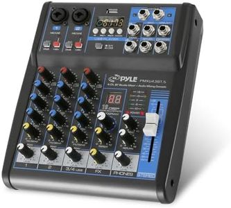 Pyle Professional Audio Mixer Sound Board Console System Interface 4 Channel Digital USB Bluetooth MP3 Computer Input 48V Phantom Power Stereo DJ Studio Streaming FX 16-Bit DSP Processor - PMXU43BT.5