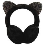 IHCEMIH Ear Muffs Women Girls Earmuffs Winter Accessories Fluffy Plush Adjustable Adults Outdoor Thermal Ear Warmer Skiing Running Cat Ears Covers Protector from Wind Cold Gift for Ladies Black