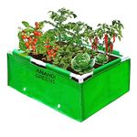 ANANDI GREEN'S HDPE UV Protected 360 GSM Green Color Rectangular Plants Grow Bags Suitable for VegetableTerrace Gardening with PVC Pipe Support (3Lx1.5Wx1H Fit) Pack of 1