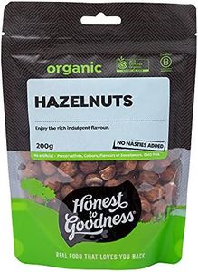 Honest to Goodness Organic Hazelnut Kernels, 200 Grams - A luxurious flavor and a delightful crunch! Famously complementing chocolate, Nutrient dense and a Pantry staple.