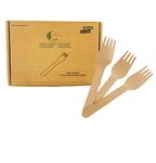 Wooden Forks 200 Counts, Disposable Forks Compostable Biodegradable Natural Wood Cutlery for Party, Weddings, Family Gatherings & Dinner Events, Durable Wood Forks For Camping