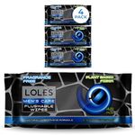 LOLE'S Men's Flushable Wet Wipes - Multipack - Ultra Soft Flushable Toilet Wipes for Adults - 16 x 18 cm Large Men Adult Wet Wipes - Hygiene for Dude's - 4pk x 48 Wipes