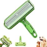 RIANZ Reuseable Hair Remover - Pet Hair Roller for Couch, Furniture, Carpet and Bedding, Portable Lint Rollers - Perfect Dog/Cat Fur Remover Tool (Green Brush)