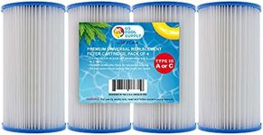 U.S. Pool Supply 4 Pack of Universal Replacement Filter Cartridges, Type A or C - Compatible with Above Ground Swimming Pool Pumps Using Type A or C Filters - Provides Premium Clean Water Filtration