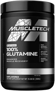 Glutamine Powder, MuscleTech 100% Pure L Glutamine Powder, Post Workout Recovery Drink, L-Glutamine Powder for Men & Women, Muscle Recovery, Unflavoured (60 Servings)