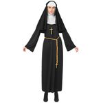 Spooktacular Creations Nun Costume for Women Halloween with Attached Collar, Gold Cross, and Drape Belt Relgious Fancy Dress Halloween Dress Up (XXL)