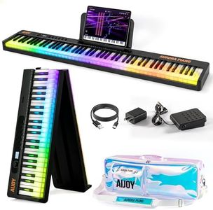 AiJoy 88 Keys Folding Piano keyboard with Colorful Light Up Keyboard Piano