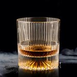 SMOKEY COCKTAIL Waterfall Premium Whiskey Glass | Set of 6 | 300 ml | Whiskey Glasses | Big | Unique | Thick Bottom | Old Fashioned Whisky Glass