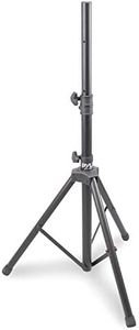 Pyle Universal Speaker Stand - Mount Holder Heavy Duty Rubber Capped Tripod, Adjustable Height from 36.2 x 58.0 inches; Locking Safety PIN and 35mm Compatible Insert