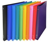 Exacompta - ref. 541999E - Box of 10 flexible OPAK binders - 4 round rings, diameter 15 mm - Spine 20 mm - External dimensions: 32 x 25 cm - A4 file format - 10 assorted colors