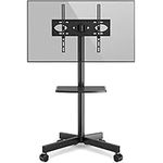 RFIVER Mobile TV Stand on wheels for 27-60 Inch TVs, Tilt Height Adjustable Rolling TV Trolley with Bracket Mount max VESA 400x400mm max 40kgs