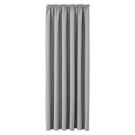 Aspire Homeware Door Curtain for Living Room - Light Grey Blackout Pencil Pleat Curtains Bedroom - Thermal Insulated Super Soft 66 x 84 Inch Drop Single Panel Curtain with Tieback