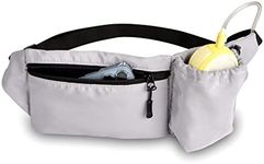 iGuerburn Breast Pump Bag for Medela Freestyle Hands-free and Elvie Stride Breast Pump, Medela Freestyle Flex Fanny Pack Accessories with Adjustable Belt for Working Moms (Grey)