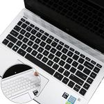 2Pcs Silicone Keyboard Cover for HP Pavilion x360 14" Laptop 14M-CD0003DX 14M-CF0020UR 14-CF0014DX 14-CD0011NR 14-DF0023CL 14-DF0023CL 14M-DH0003DX 14M-DH1001DX 14M-DH1003DX (Black+Clear)