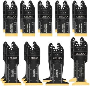 LEILUO 20 Pcs Titanium Multitool Blades Kit Extra-Long & Wide Oscillating Saw Blades with Storage Bag Universal Oscillating Tool Accessories for Wood Nails Drywall Fits DeWalt Makita and More