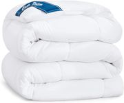 Comforter King Size Goose Down Alternative Microfiber Quilted Solid Comforter/Duvet Insert - Ultra Soft Hypoallergenic Bedding - Medium Warmth for All Seasons King Comforter - White