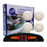 Dolphin Automotive DPS450 Reverse Parking Sensors In 32 Colours 4 Ultrasonic Radar Sensors Kit Audio & Display Alert System - Pearl White