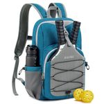 G4Free Pickleball Bag, Pickleball Backpack for Women and Men, Padel Bag Fits 2 to 4 Paddles, Gifts for Pickleball Lovers, Teal Blue, Small, Casual Daypack