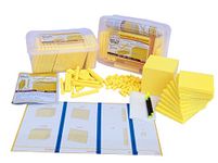 StepsToDo 131 Pieces Base Ten Blocks Kit. Yellow Color. with Place Value Mats and Activity Instruction Book. Teaching Aid. Build Solid Foundation of Number Sense and Place Value. Place Value Blocks.