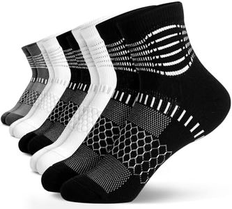 IRAMY Compression Socks for Women Men Coolmax Moisture Wicking Socks with Ankle Support Plantar Fasciitis Relief 5 Pairs