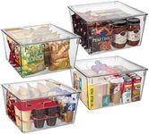 CLEARSPACE Plastic Storage Bins with Lids XL – Perfect Kitchen Organization or Pantry Storage – Fridge Organizer, Pantry Organization and Storage Bins, Cabinet Organizers