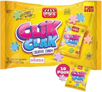 DOUzzle Clik Clak Creative Candy, Puzzle-Shaped Candy, Individually Wrapped Party Favor, Goodie Bag & Pinata Filler, Kosher (10 Count, 1 Pack)