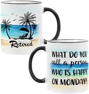 Fatbaby Funny Retirement Gifts For Women Men,What Do You Call A Person Who is Happy On Monday Retired Coffee Mug for Coworker Friends Farewell Gifts Idea 11OZ