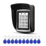 GXY 125KHz RFID Metal Access Control Keypad + Waterproof Cover+10pcs 125KHz Blue Keyfobs for door access