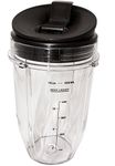 Blendin Replacement Jar with Sip N Seal Lid, Fits Nutri Ninja Auto IQ and Duo Blenders (1, 18 Ounce)