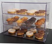 Large Bakery Shop Clear Acrylic Display Case - 3 Compartments