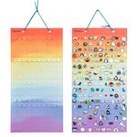 Hanging Brooch Pin Organizer, Display Pins Storage Case, Brooch Collection Storage Holder, Holds Up to 96 Pins.(Not Include Any Accessories) (M-170 Slots, Colorful)