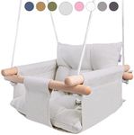 CaTeam - Canvas Baby Swing, Wooden 