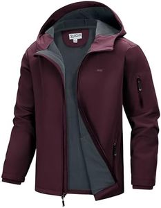 33,000ft Men's Hooded Softshell Jacket Waterproof Lightweight Insulated Windbreaker Fleece Lined Rain Shell Jacket