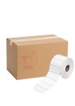 True-Ally 50x25 Direct Thermal Barcode Label Sticker - 2 x 1 inches - 50mm x 25mm - 1000 Labels Per Roll - White Self Adhesive Sticker for Printing Barcoding (20 Roll per Pack (20000 Labels))