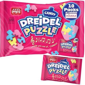 DOUzzle Hanukkah Candy Dreidels for Kids, Candy Dredidel Puzzle (Pack of 1) Hanukah Party Favors, Happy Chanuka Sweet Treat & Gifts - Kosher Parve