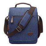 DORRISO Elegant Men Messenger Bags Fashion Shoulder Bag Satchel Briefcase Bag Travel Satchel College Bag Schoolbag for Vacation Work Casual Daily Man Shoulder Bag Blue