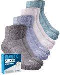 Diabetic Socks for Women and Men - 4 Pairs | Green, Gray, Blue, Tan | Extra Wide Socks for Swollen Ankles and Feet | Diabetic Ankle Socks for Women