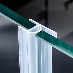 Thickened Shower Glass Door Seal, 120 Inch Silicone Soft Shower Door Seal for Stopping Water Leaks, Frameless Seals (Arch)
