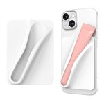 Lip Gloss Holder Phone Case, Lipstick Holder Phone Case, Protective Lip Gloss Case with Adhesive Holder for Most Phone Models, Stylish and Convenient Grip-On Silicone Lip Balm Case (White)