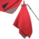 PUR3 Magnetic Golf Towel (Tour Size) - Magnetic Microfiber Golf Towel with Club Cleaner Brushes, Leather Buckle Clip | Premium Absorbent Waffle Pattern Towels (Red)