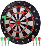 Toyshine Round Magnetic Dartboard Board Game Set - Bullseye Dartboard,13 Inch Board with 6 pcs Safe Darts