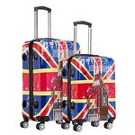 YUL Canada Brand Lightweight Hardside Spinner Luggage TSA Printing Collection (Big Ben, 2PCE Set 20/24-inch)