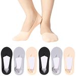 6 Pairs No Show Socks for Women Invisible Low Cut Ultra Socks Non Slip Cotton Liner Socks Size 4-7